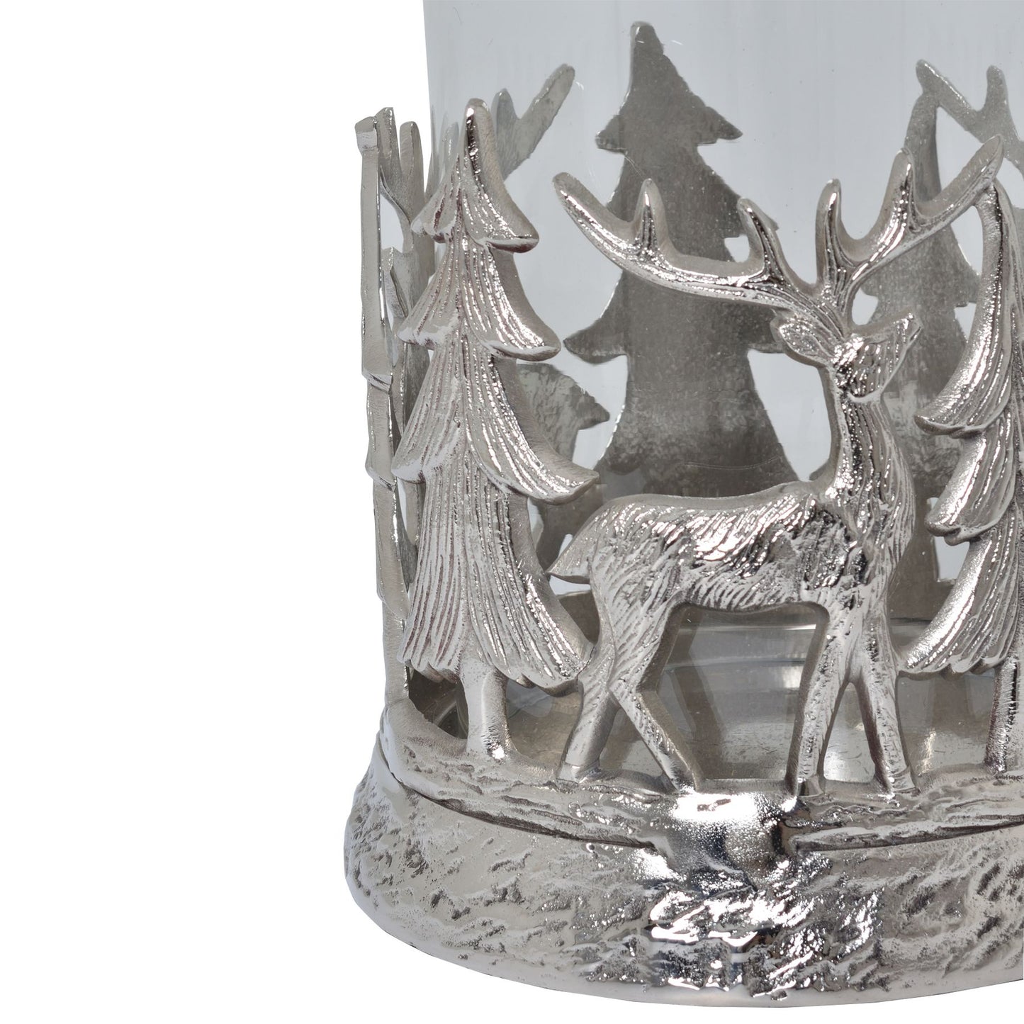 Festive Silver Hurricane Lantern