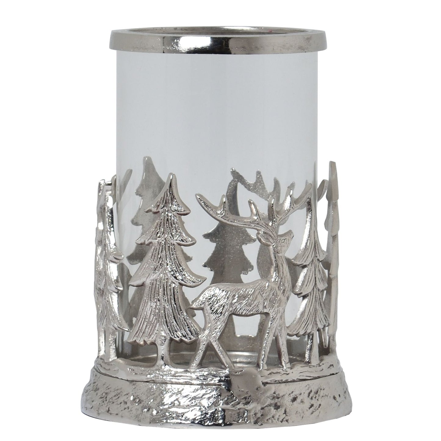 Festive Silver Hurricane Lantern