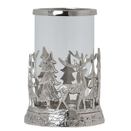 Festive Silver Hurricane Lantern